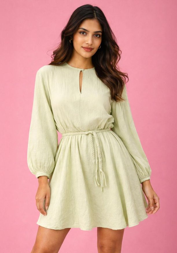AMY LONG SLEEVE GREEN DRESS